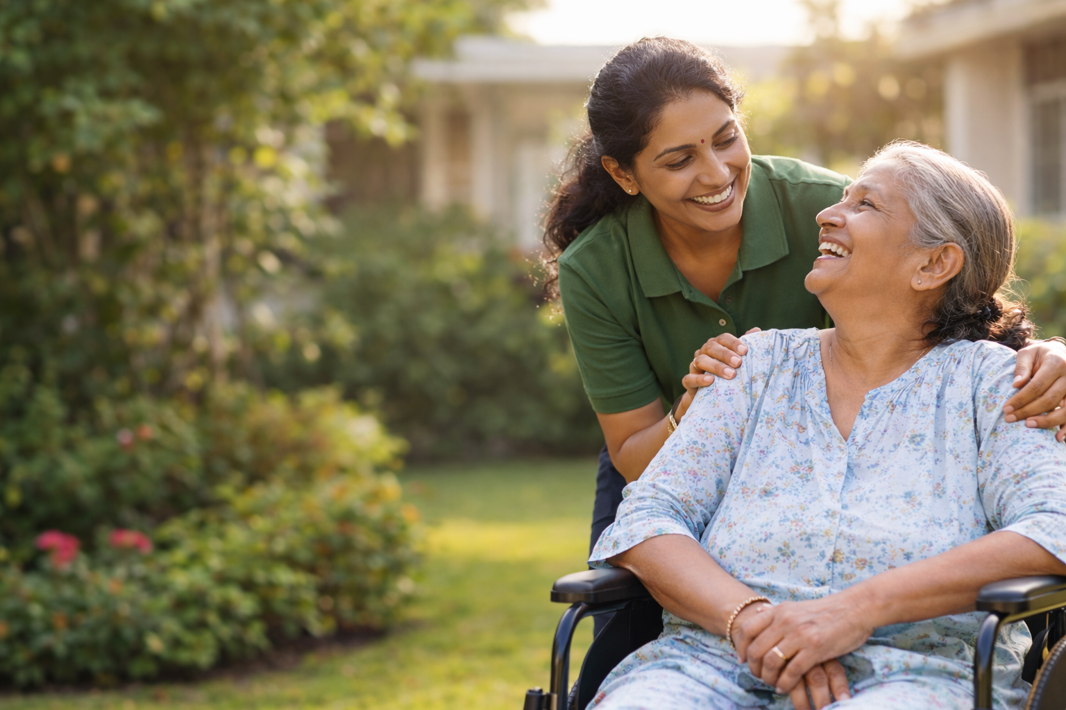 Caring moments in the garden